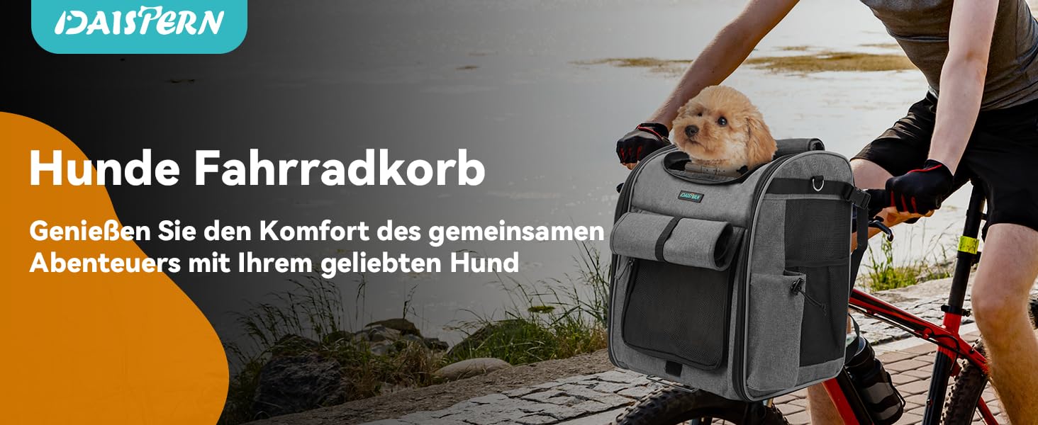 Корзина для собак на велосипед до 10 кг, складана, дихаюча, 4-в-1 (рюкзак, сумка на плече, автокрісло), з міцним L-подібним кріпленням Φ55mm, зручна подушка, світловідбиваючі смуги