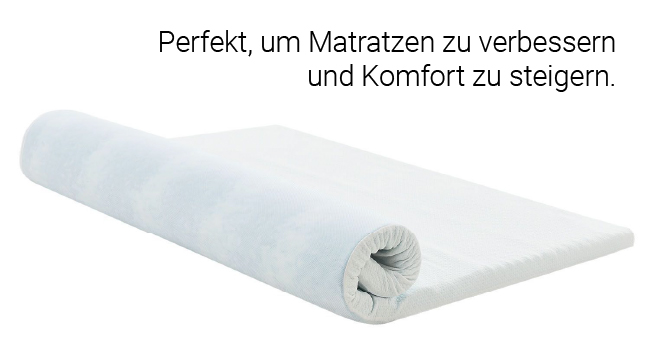 Juskys Topper 180x200 cm Memory Foam Topper, 7-Zone Orthopedic & Breathable, 7cm Height, H2 - H3 Firmness, Washable Cover - Mattress Topper, Mattress Pad