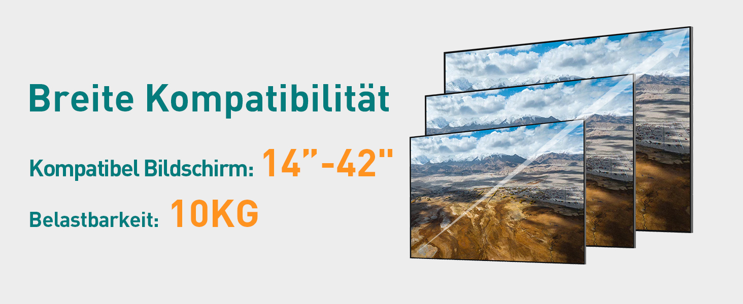 ELIVED Adjustable TV Wall Mount for 24-65 inch Flat & Curved TVs - VESA 400x400, 45kg Capacity