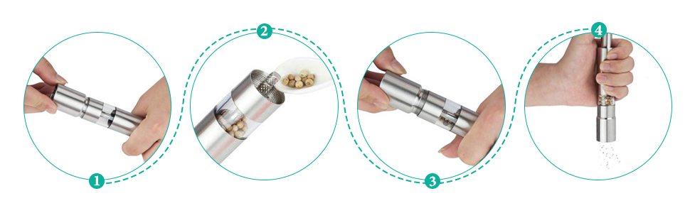 Набір з 2 шт. мельниць для солі та перцю з нержавіючої сталі Salmühle, зручне управління однією рукою