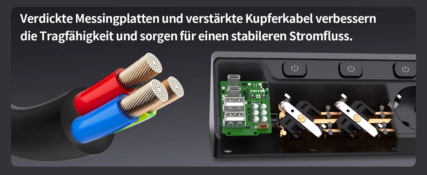 Мережевий фільтр 5-фазний з USB та LED, чорний - для дому, кухні, офісу