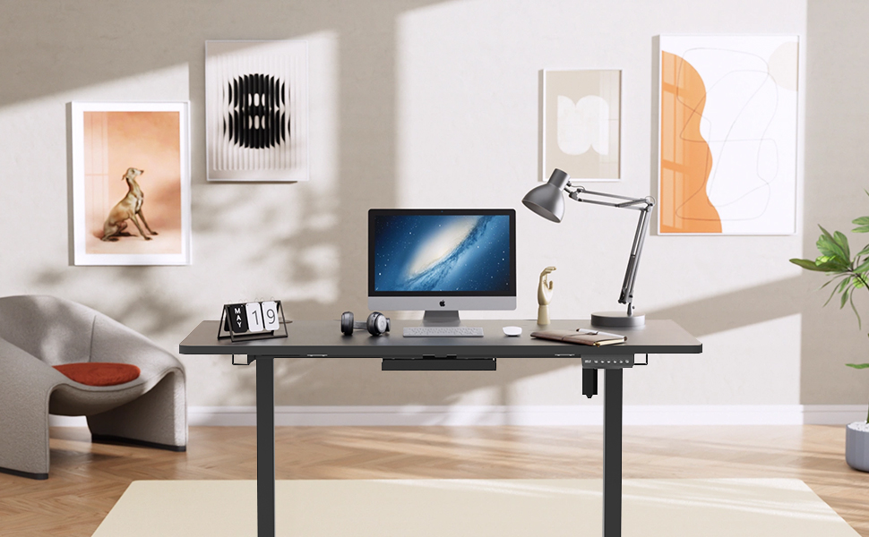 Регульований стіл Homall 140x60 см з USB-роз'ємом, комп'ютерний стіл для дому та офісу, ергономічний, білий. Також доступний розмір 160x70 см, чорний колір