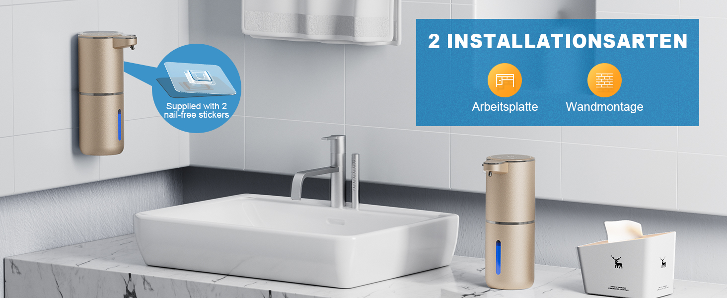 Автоматичний диспенсер для мила Amyzavls, 380 мл, USB, сенсорний, для ванної, кухні, офісу, інфрачервоний сенсор, підтримка рідкого та пінного мила