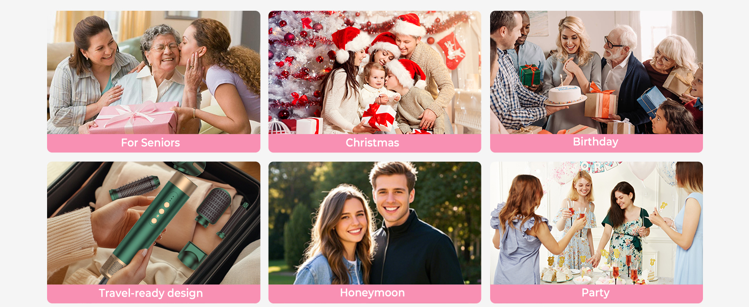 Airstyler Pro 7-в-1: Фен-щітка, плойка, випрямляч, стайлер для волосся Atopskins, 11000 обертів, з насадкою-дифузором, для створення об'єму, локонів та випрямлення, зелено-золотий