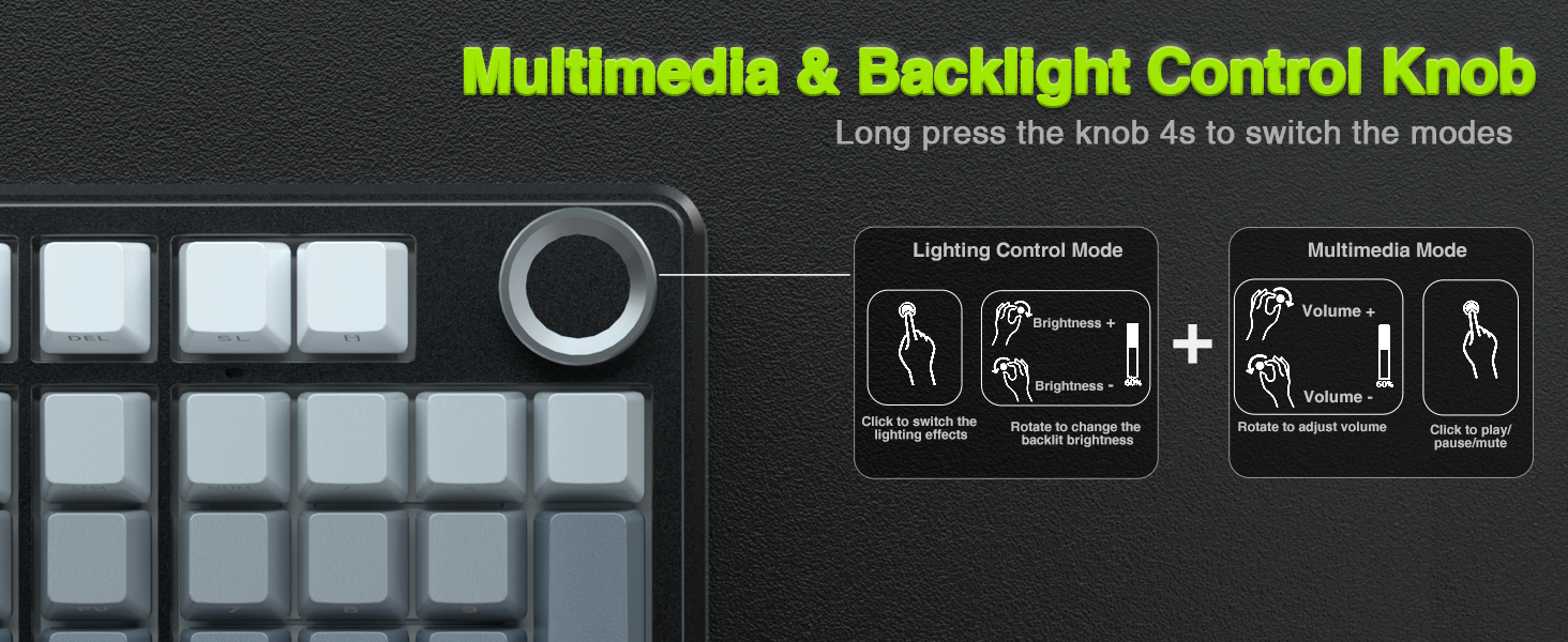 Механічна ігрова клавіатура AULA F99 Pro: RGB, Hot-swap, бездротовий 3-в-1, QWERTY, чорний градієнт