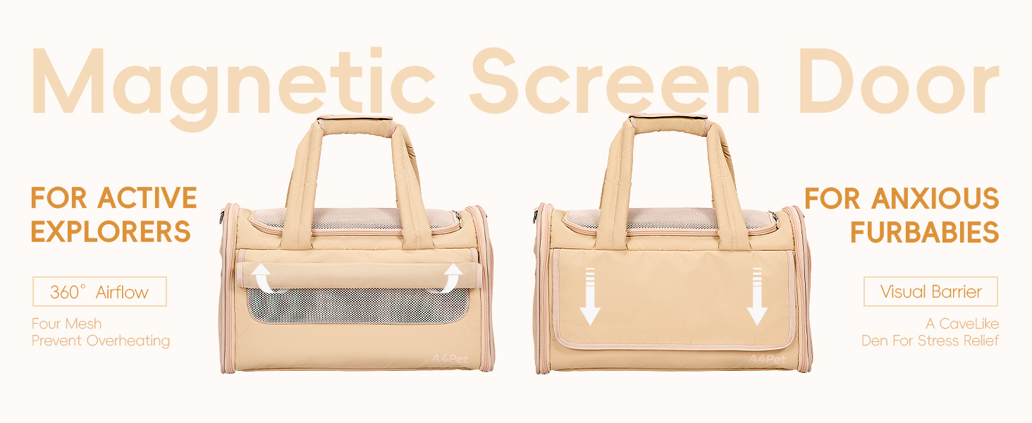 Транспортна переноска для собак та котів, Khaki M: водонепроникна, з антиковзною підкладкою та захистом від вітру