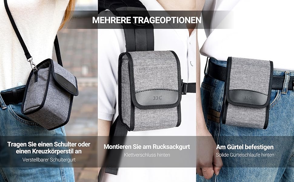 Сумка для камери JJC Kompakt: сумісна з Fuji X100VI/V/T, Sony a6700/6600/6400/6100, Canon EOS M5/M50, Ricoh GRIII, Leica SOFORT2 (сіра)