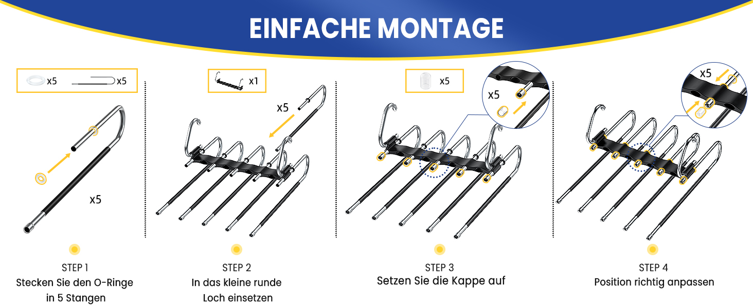 Підвісні вішалки для штанів DAMITA - 2 шт. (білі) - компактні, пластикові, для штанів, суконь, джинсів, шарфів, одягу для жінок та чоловіків