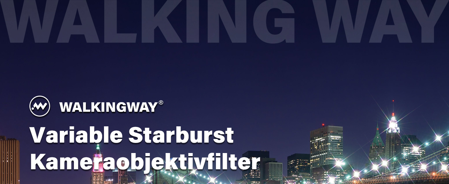4-променевий зірковий фільтр Walking Way 58 мм - зірковий ефект, оптичне скло, регульований, алюмінієвий каркас