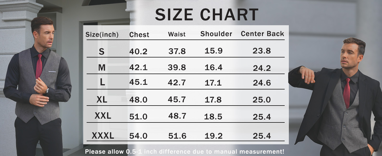 Костюмний жилет чоловічий COOFANDY з кишенями, чорний, розмір XXL