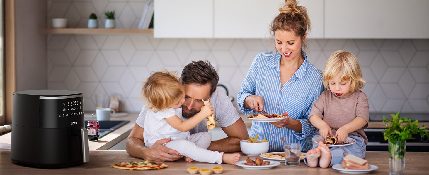 Фритюрниця повітряна CIARRA з цифровим дисплеєм, 5 л, без олії, антипригарне покриття, 8 режимів приготування