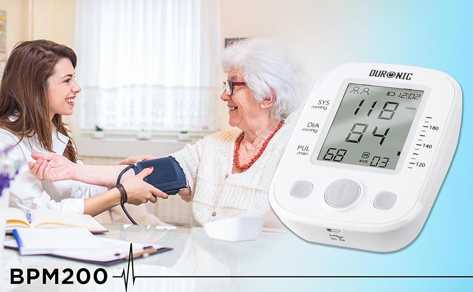 Тонометр Duronic BPM200 з визначенням аритмії | Автоматичний тонометр на плече | Розмір манжети 22-36 см | Працює від AAA батарейок