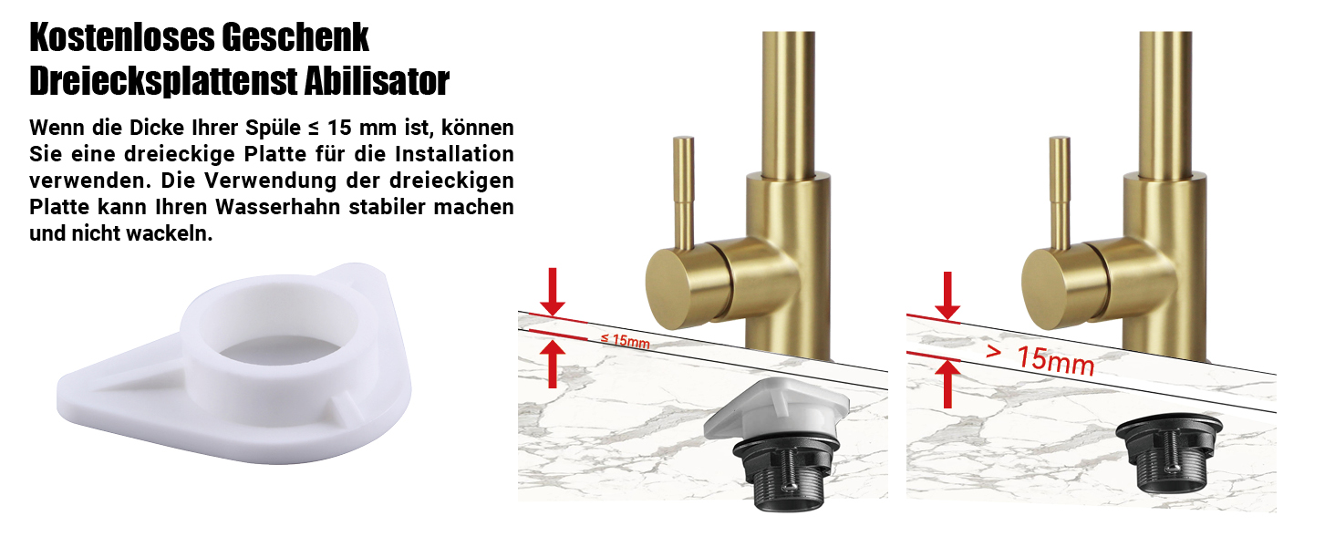 Чорний кухонний змішувач з висувною лійкою, високий поворотний вилив, 2 режими розпилення, шланговий, нержавіюча сталь, матове золото