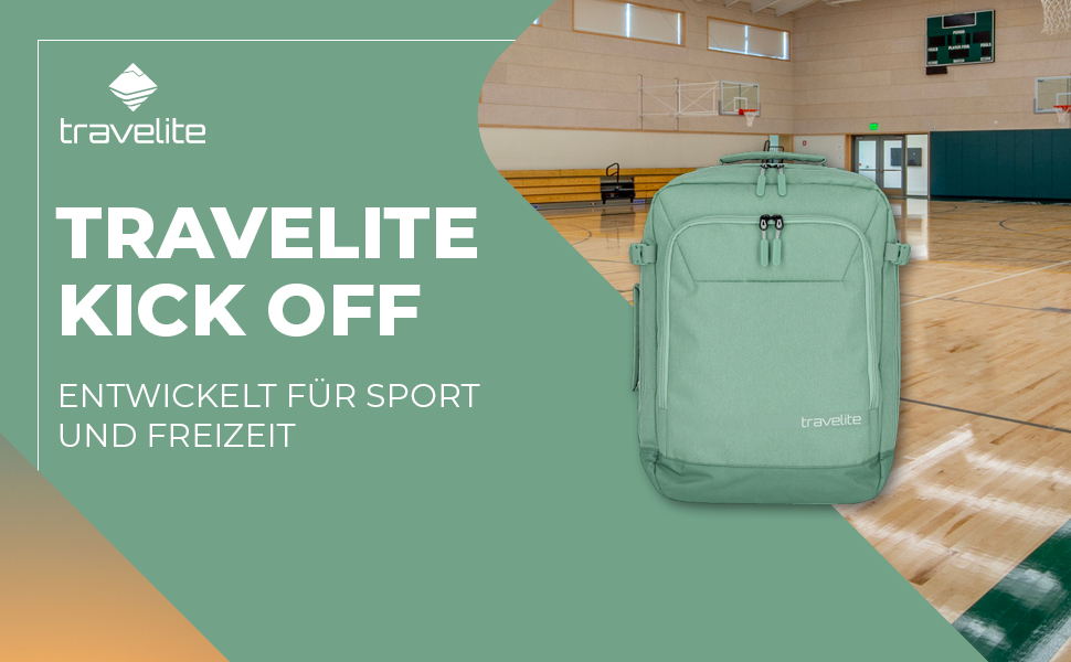 Рюкзак для ручної поклажі Travelite KICK OFF 35 л, 50 см, салатовий, універсальний для подорожей та спорту
