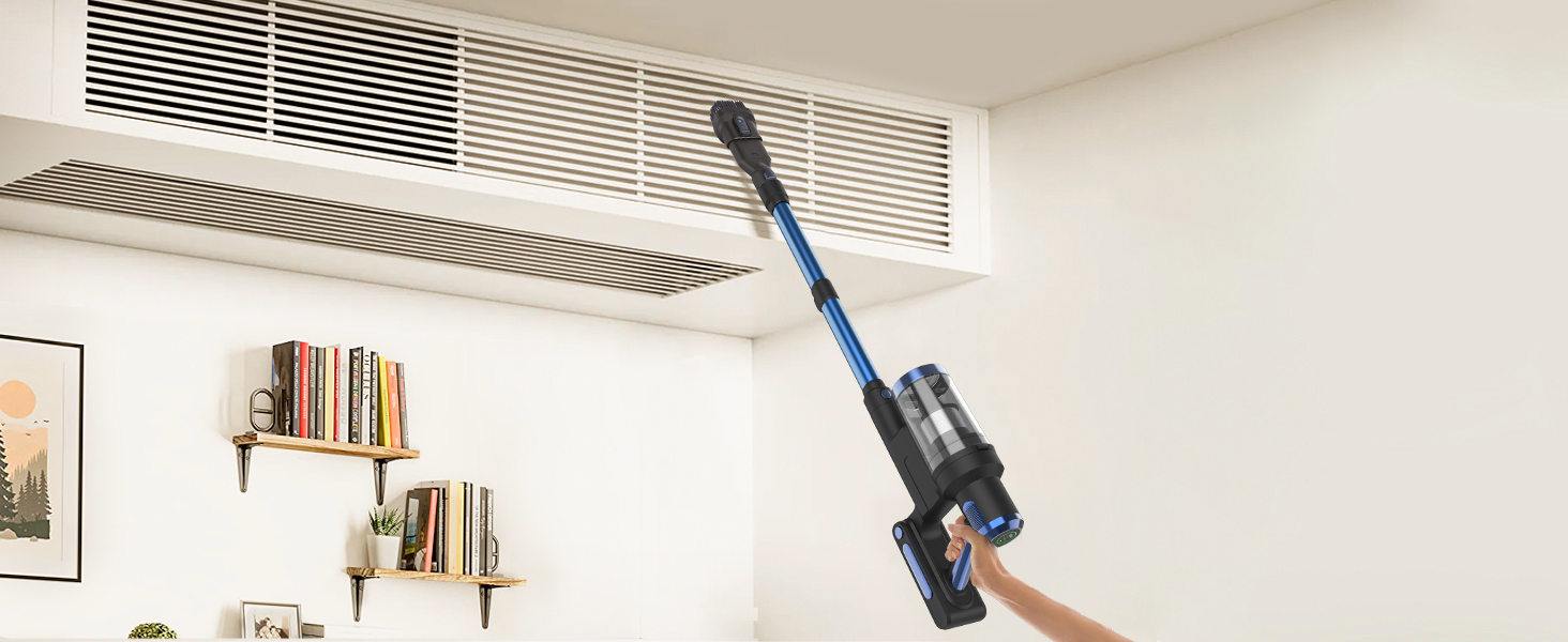 Бездротовий пилосос Nigecue 550W з акумулятором, 45000Pa, 60 хвилин роботи, Smart-дисплеєм, антизаплутувальною щіткою та контейнером 1.5L. Ідеально підходить для твердих підлог, килимів та видалення шерсті тварин.