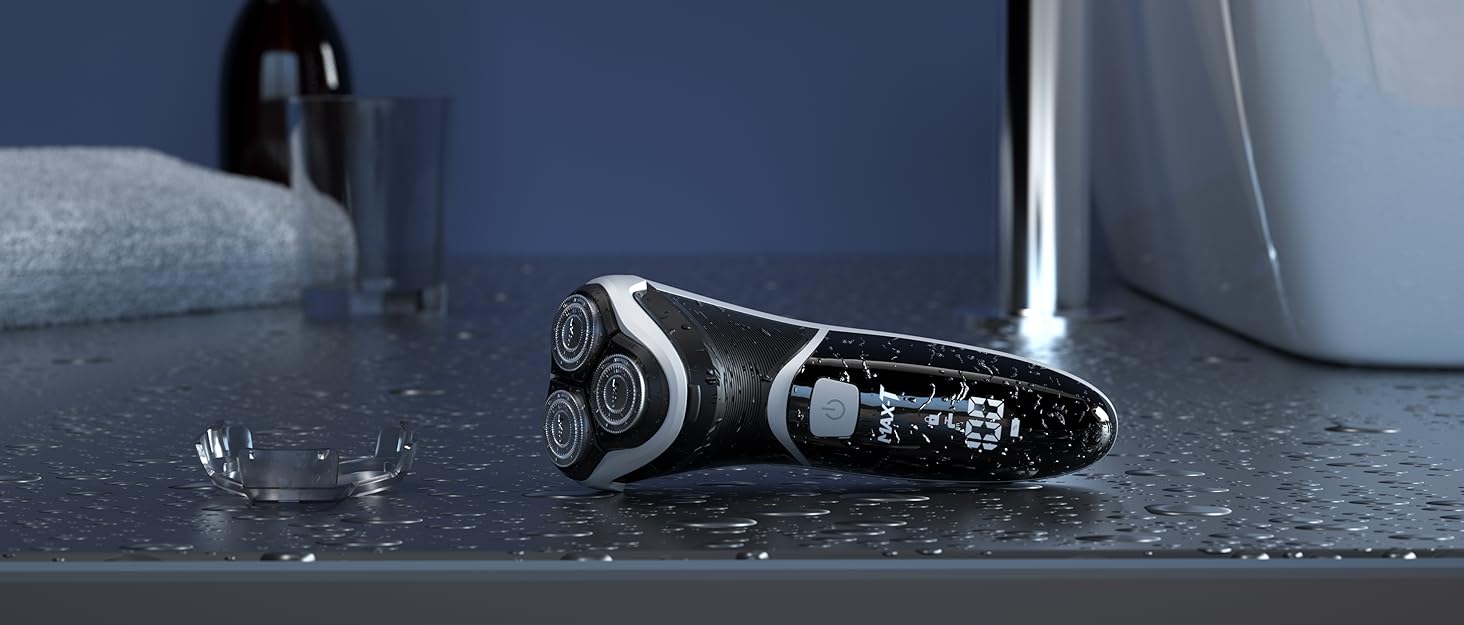 Електричний чоловічий бритва MAX-T ProSkin LED з тримером, для сухого та вологого гоління, акумуляторний, чорний