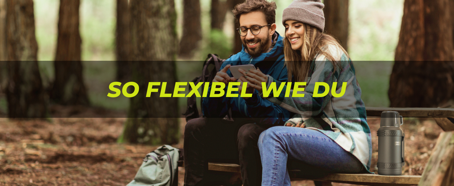 Термос LEBENLANG 2,5 л з чашкою, ситом та ремінцем - 24 год тепла. Термофляшка, термокухоль, фляга з нержавіючої сталі, 2500 мл