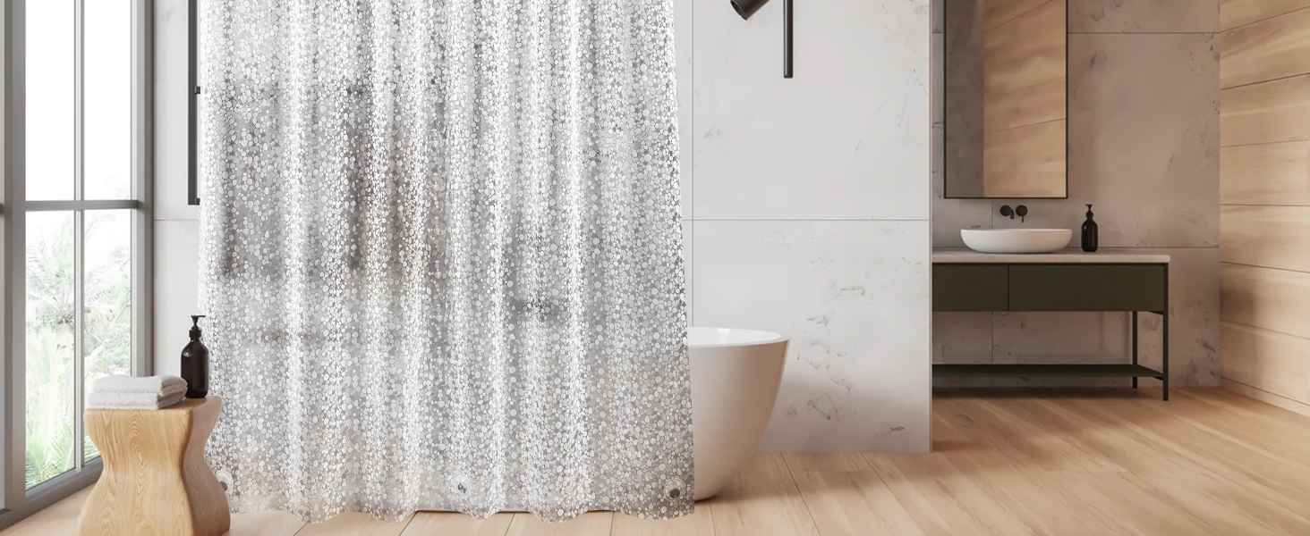 Шторка для душу LEMON CLOUD з антигрибковим покриттям та магнітною нижньою вантажівкою, 183x200 см, водонепроникна, антибактеріальна, PEVA, для душу та ванни, 12 білих кільця, 3D-візерунок (камінь), розмір 120x200 см (упаковка 1 шт.)