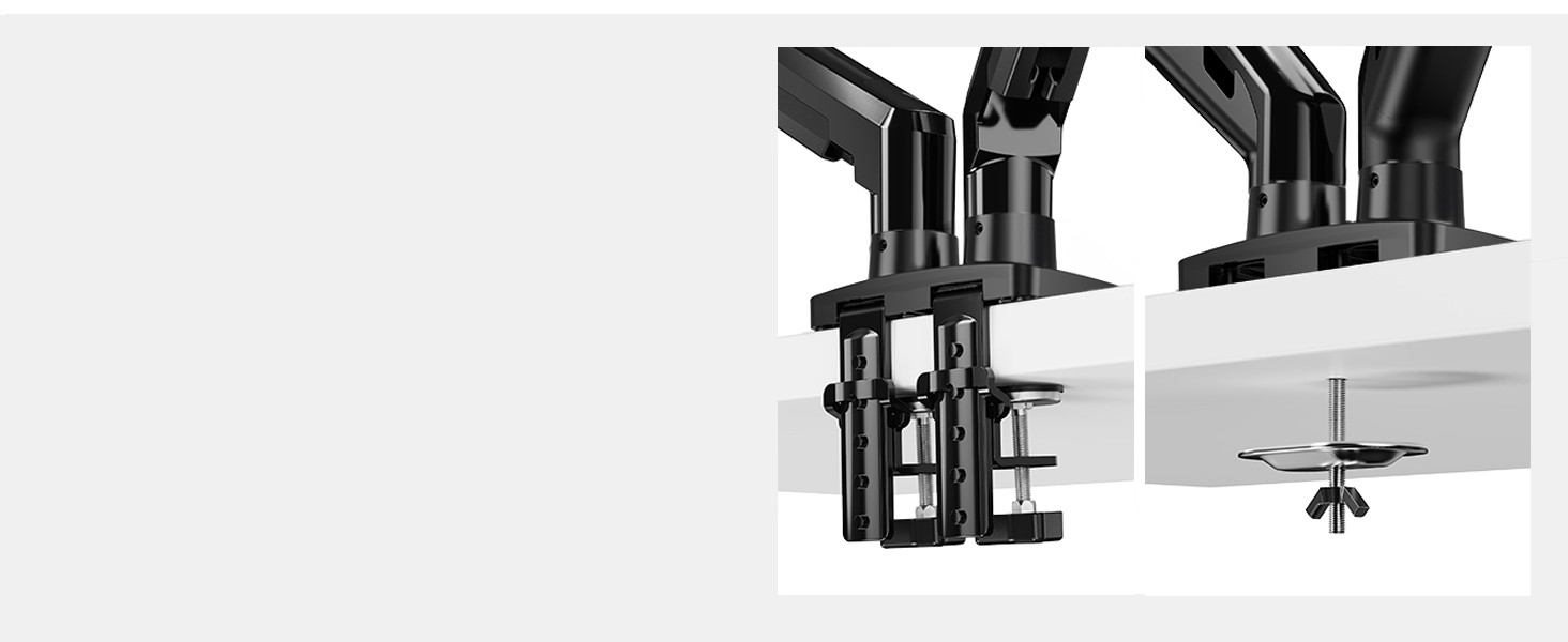 Кріплення для монітора HUANUO - 2 монітори, 13-32 дюйми, гнучкий, VESA 75/100, чорний