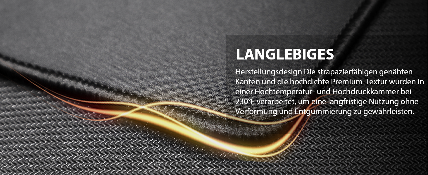 KTRIO Комплект килимків для миші 3 шт. (275x215 мм, чорний) з антиковзаючою основою та прошитими краями