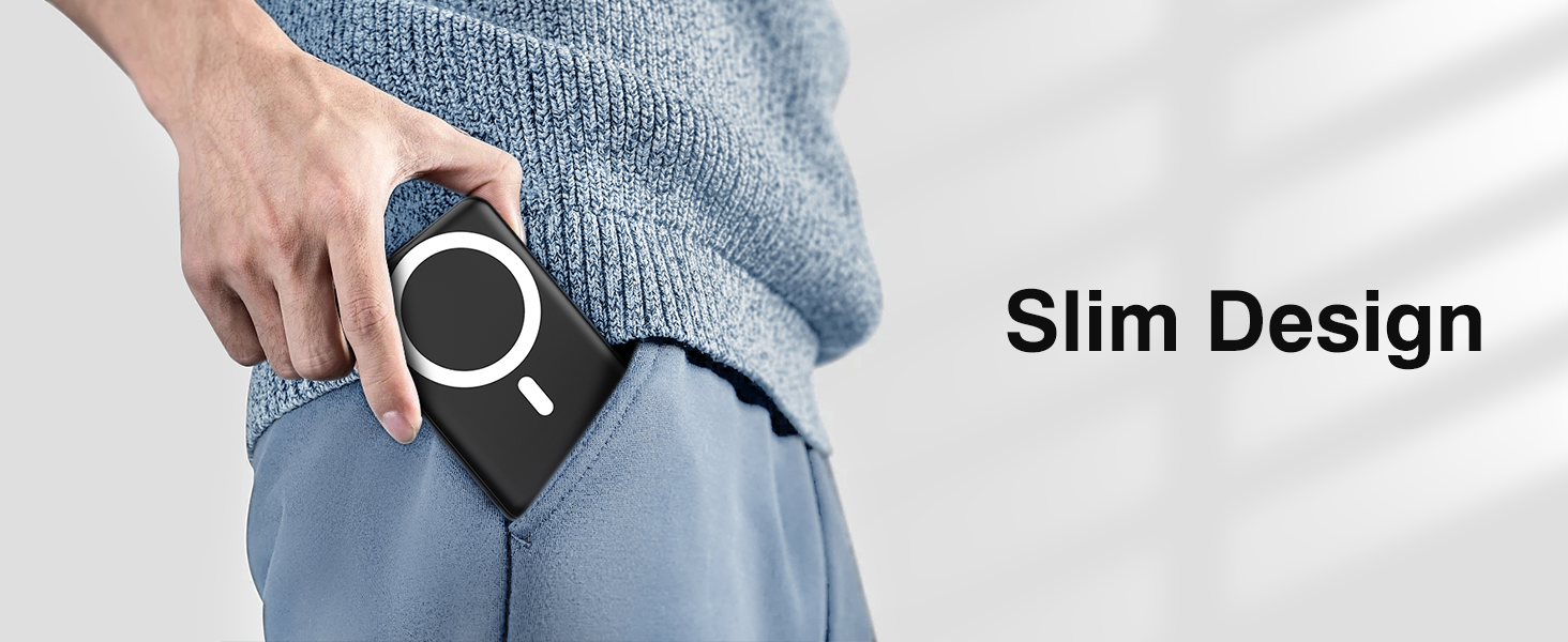 Power Bank AOGUERBE 10000mAh з MagSafe, LED дисплеєм, PD 22.5W, для iPhone 17/16/15/14/13/12 (Чорний)