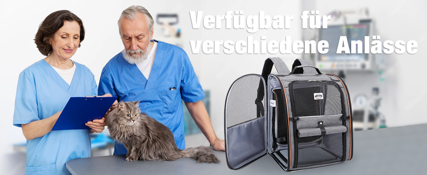 Розширюваний рюкзак для кота/собаки, до 8 кг, сірий. Рюкзак-переноска для тварин з безпечною шнуркою та підстилкою, 32 x 28 x 42 см