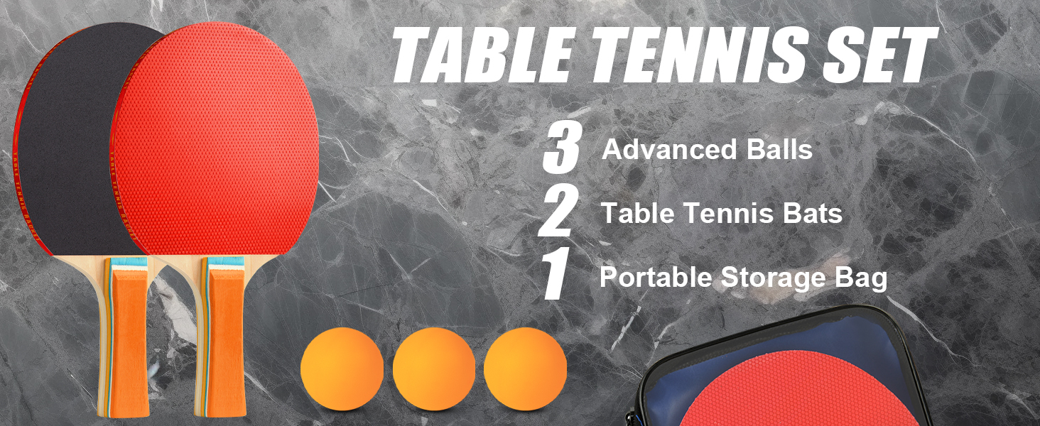 Набір для настільного тенісу Flintronic: 2 ракетки + 3 м'ячі, сумка, для початківців та професіоналів