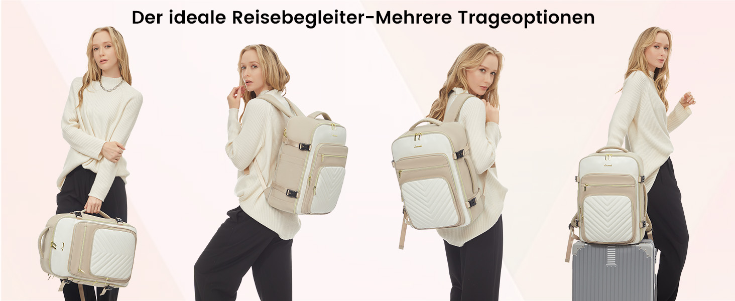 Рюкзак LOVEVOOK 40L для ручної поклажі в літак, водонепроникний, з відділенням для ноутбука 17 дюймів, для подорожей, роботи, хайкінгу, оливково-бежевий