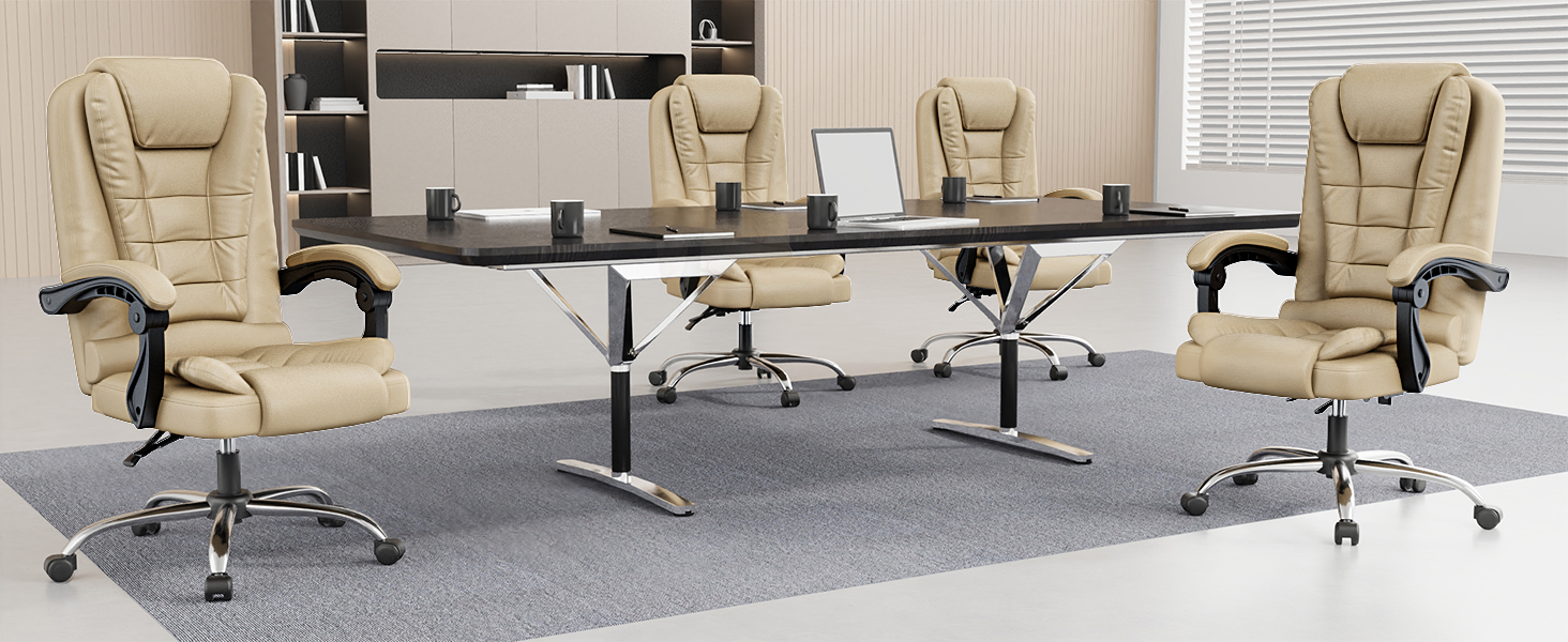 Крісло для офісу та дому Naspiro Chefsessel: ергономічне, з високою спинкою, регульоване по висоті, з підлокітниками, функція нахилу, обертове, хакі (без підставки для ніг)