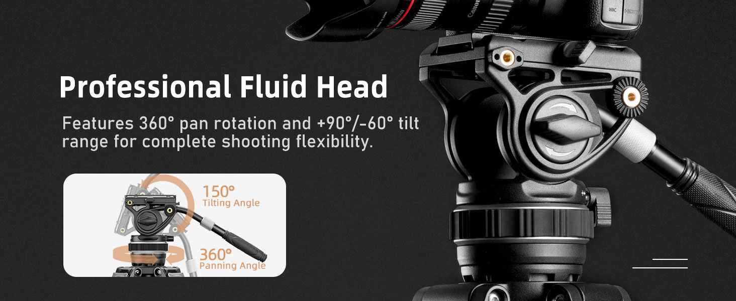 Штатив відео Cayer FA310H з моноподом K10 та рідкосильним кріпленням - швидкозатискачі ніг, швидке регулювання, вантажопідйомність 10 кг, алюміній, 2 швидкознімні пластини, ручка для переноски - для DSLR, бездзеркальних камер, відеокамер