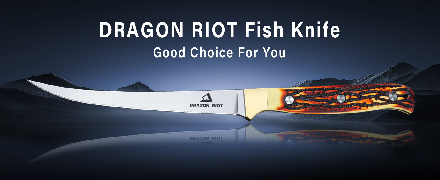 Нож для риби Dragon Riot: професійний кухонний ніж з нержавіючої сталі з антиковзним руків'ям (15.3 см)