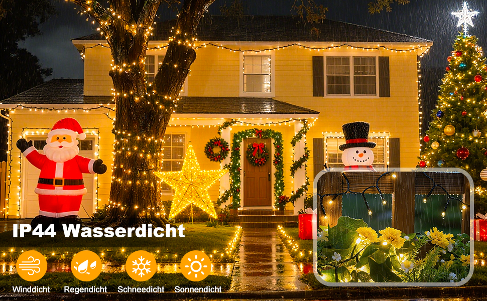 LED гірлянда для декорування приміщень та саду: 20 метрів, 1000 LED, 8 режимів, таймер, вологостійка, тепле світло. Підходить для ялинки, балкону, весілля та створення святкової атмосфери.