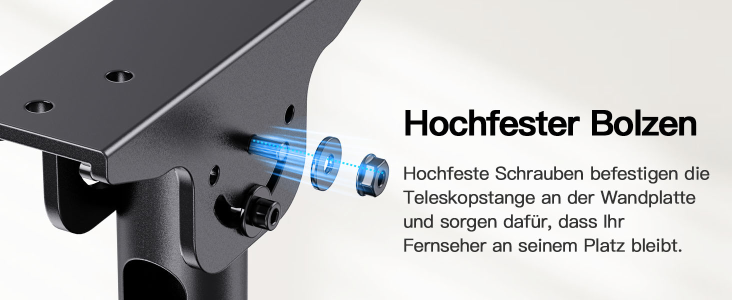 Full-Motion TV Ceiling Mount - Tilting and Swiveling, Adjustable for 26-65 inch Screens, 50kg Capacity, VESA 400x400mm