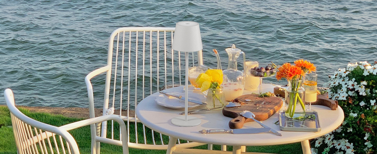 LED-лампа Klighten 2 шт. на акумуляторі, сірого кольору, диммування, бездротова, перезаряджувана, тепле світло 3000K, для дому та вулиці, USB-C, алюміній, IP54, вологостійка, сіра