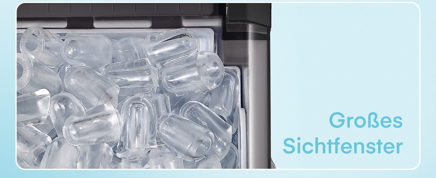 Машина для приготування льоду Eiswürfelmaschine, 14 кг/24 год, 9 кубиків за 6-8 хв, тиха робота, 120W, з лопаткою та кошиком, для дому та офісу (темно-сірий)