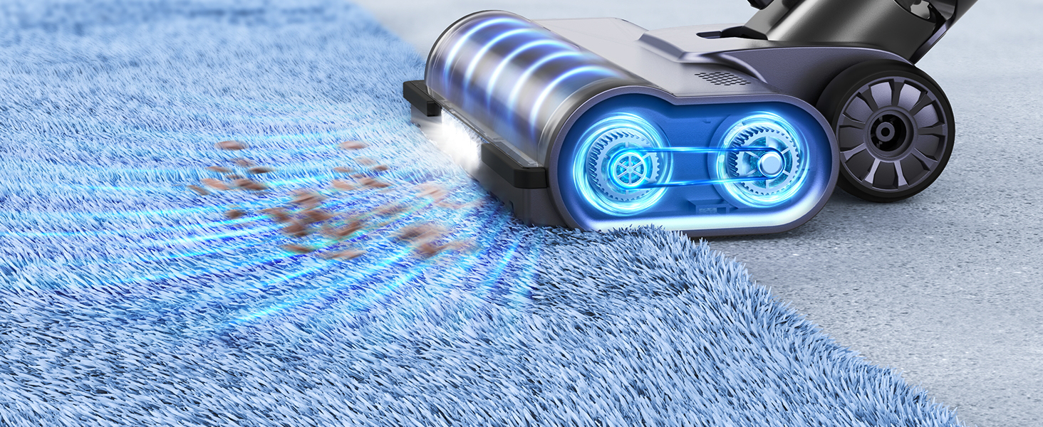 Greenote GSC60 Бездротовий акумуляторний пилосос, 33000Pa, з сенсорним екраном, до 40 хв роботи, 10 в 1, тихий, для твердих поверхонь, килимів, шерсті тварин