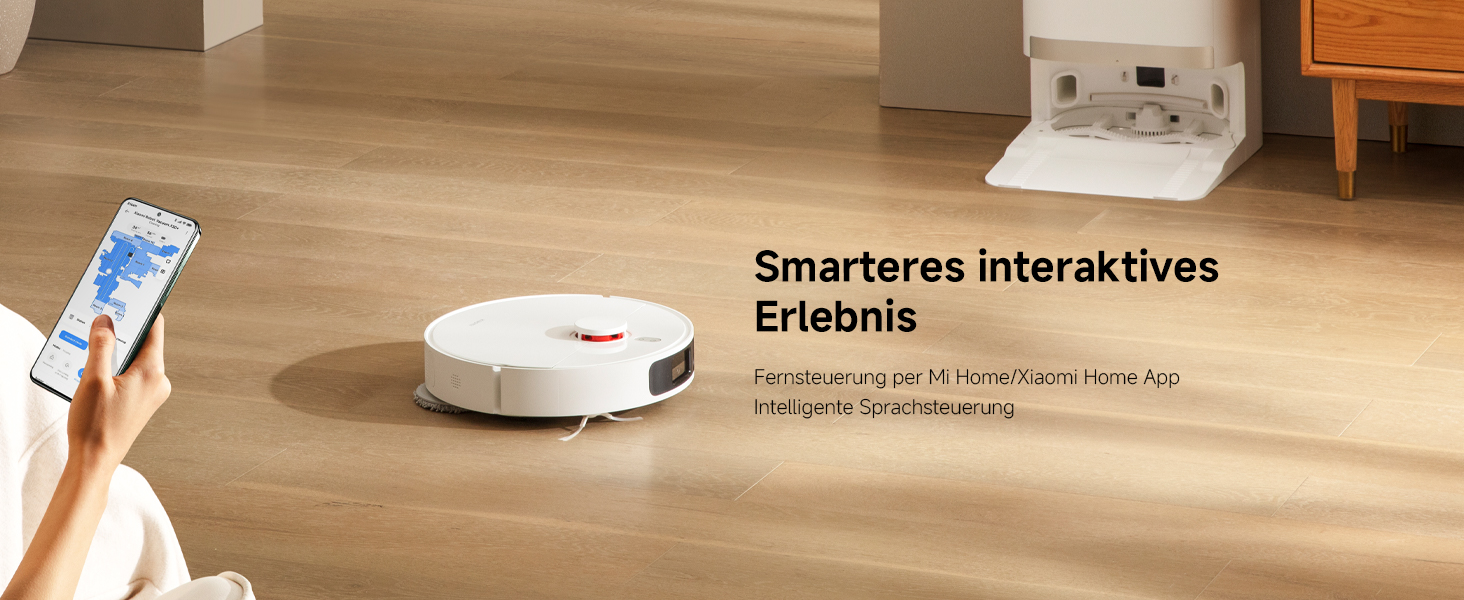 Робот-пилосос Xiaomi Robot Vacuum X20+ з функцією вологого прибирання, потужність всмоктування 6000 Па, підйомні швабри