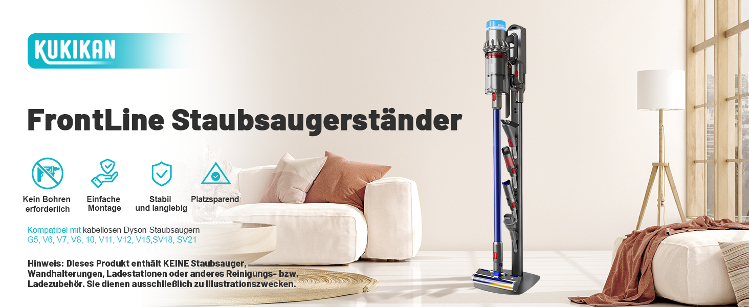 Підставка для пилососа Dyson Gen5 V15 V12 V11 V10 V8 V7 V6 - без свердління, для зберігання та зарядки, аксесуари