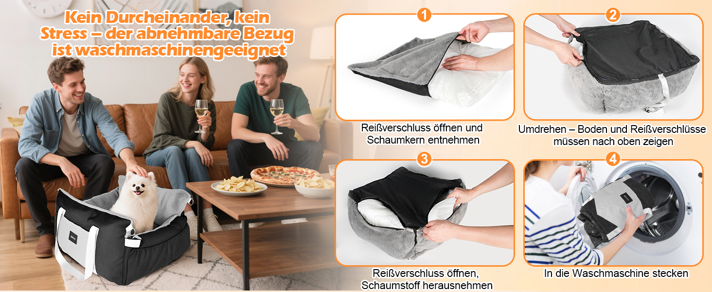 Автомобільний лежак для собак 3-в-1 - переноска, лежак, автокрісло для маленьких собак, чорний