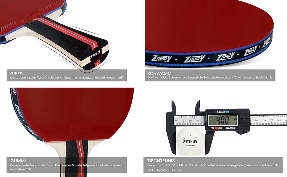 Набір для пінг-понгу з ракетками (2 або 4 шт) та м'ячами | Набір для гри в настільний теніс для 4 гравців | Зручний кейс | Покращений контроль, липка гума