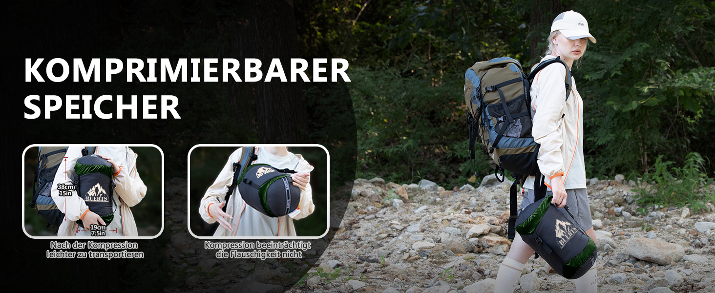 Пуховий спальний мішок для дорослих, преміум-якість 680FP, зимовий для кемпінгу та подорожей, з компресійним мішком. -10°C, сірий (-4°C, зелений)