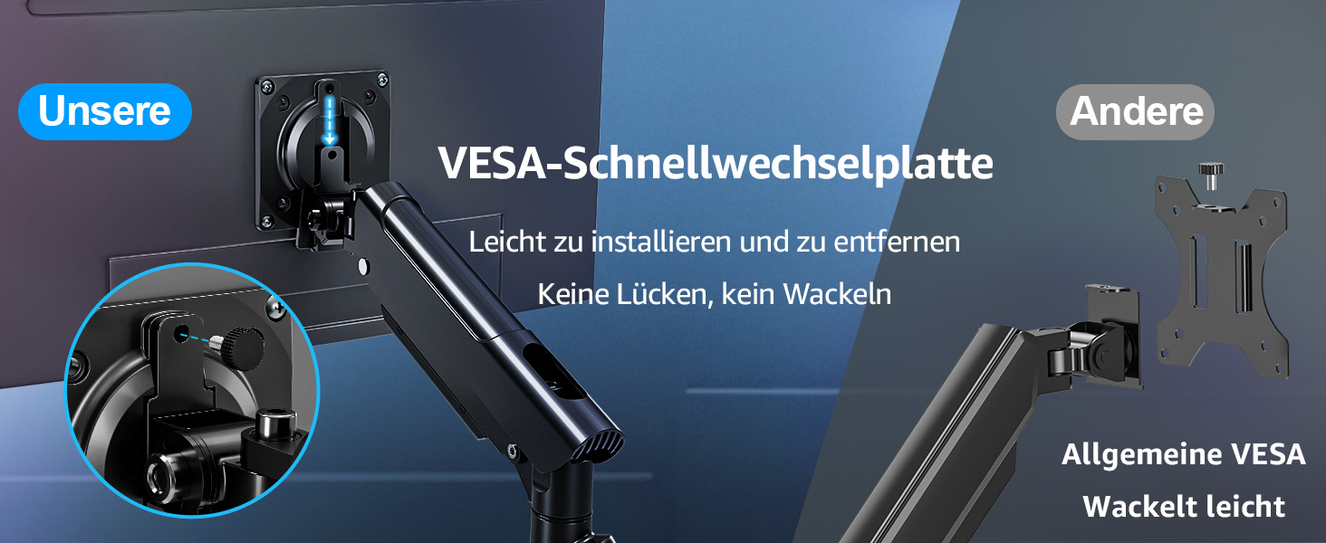 Тримач для монітора ELIVED EV6012W для 2 моніторів (13-32 дюйми), чорний, VESA 75/100mm, газ-амортизатор, регульований
