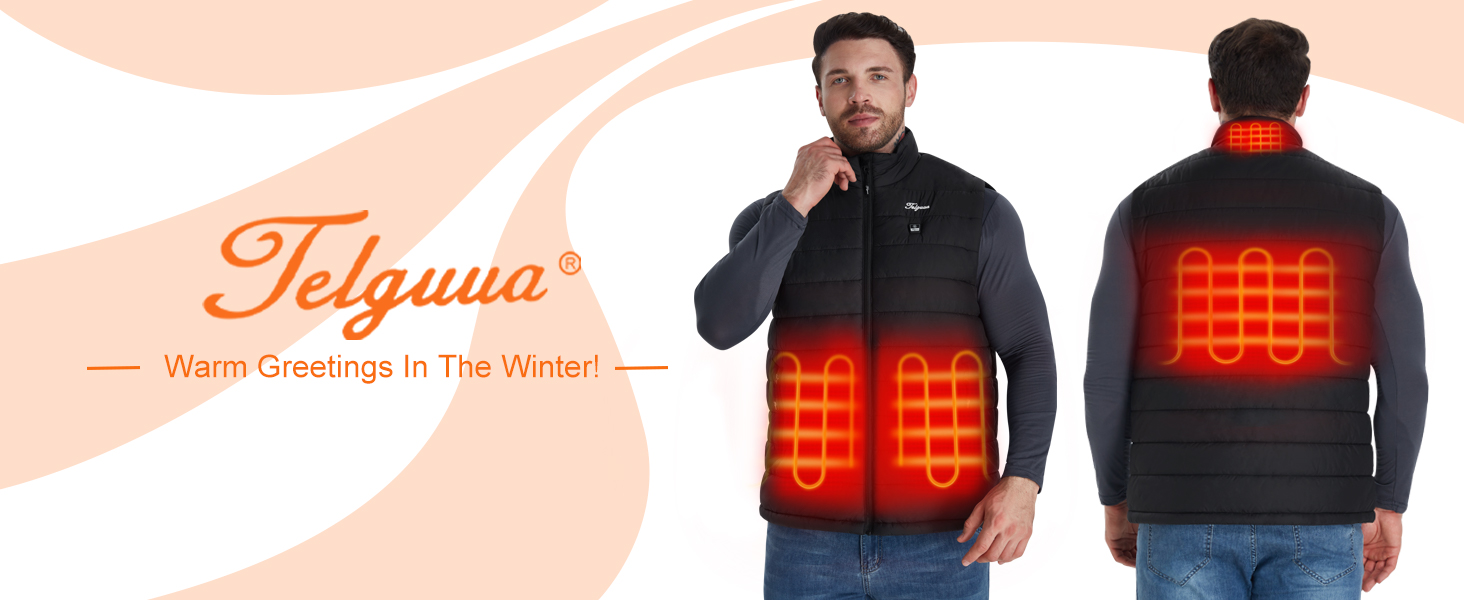 Обогреваемая жилетка для мужчин Telguua с Powerbank 12000mAh, USB, 3 температурні режими, 4 зони обігріву, для катання на лижах та роботи на вулиці, чорний