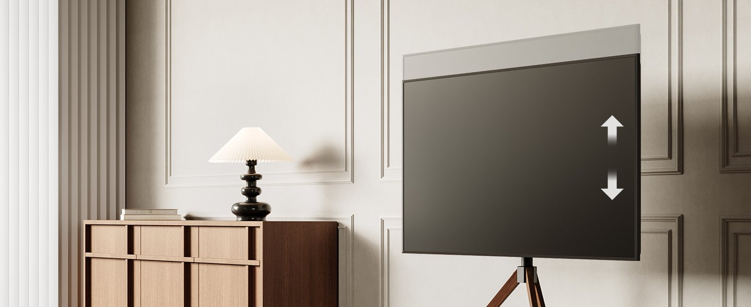 Підставка для телевізора FITUEYES 43-65 дюймів, настільна, регульована висота, чорна