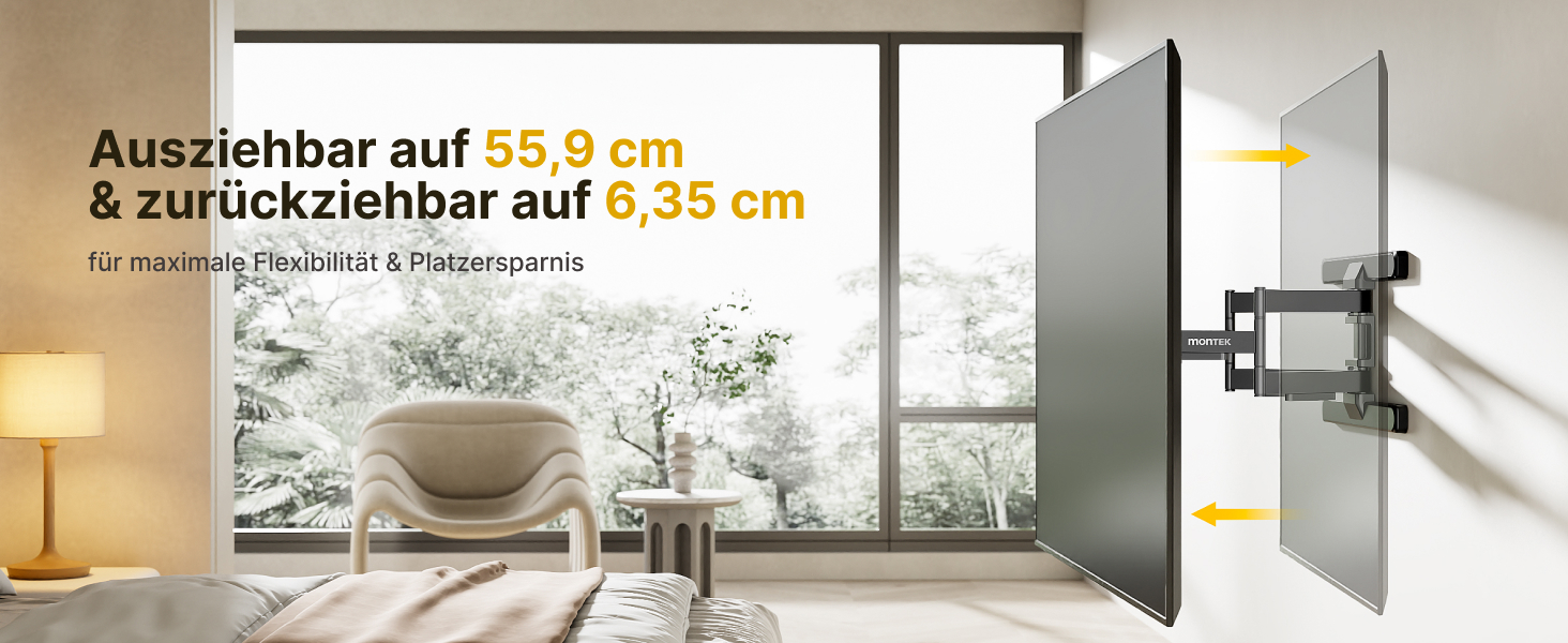 Кріплення для телевізора monTEK для 43-95 дюймів (Flat & Curved), до 60 кг, поворотне та нахильне, висувне, VESA 800x400 мм