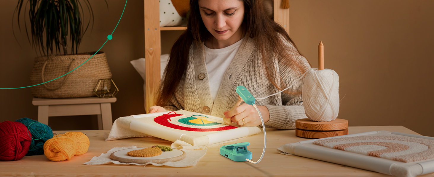 EDISHINE LED Кліпса для читання: USB-лампа з 3 кольорами та регулюванням яскравості, для дітей, для ліжка, авто, столу, кута. Захищає зір.