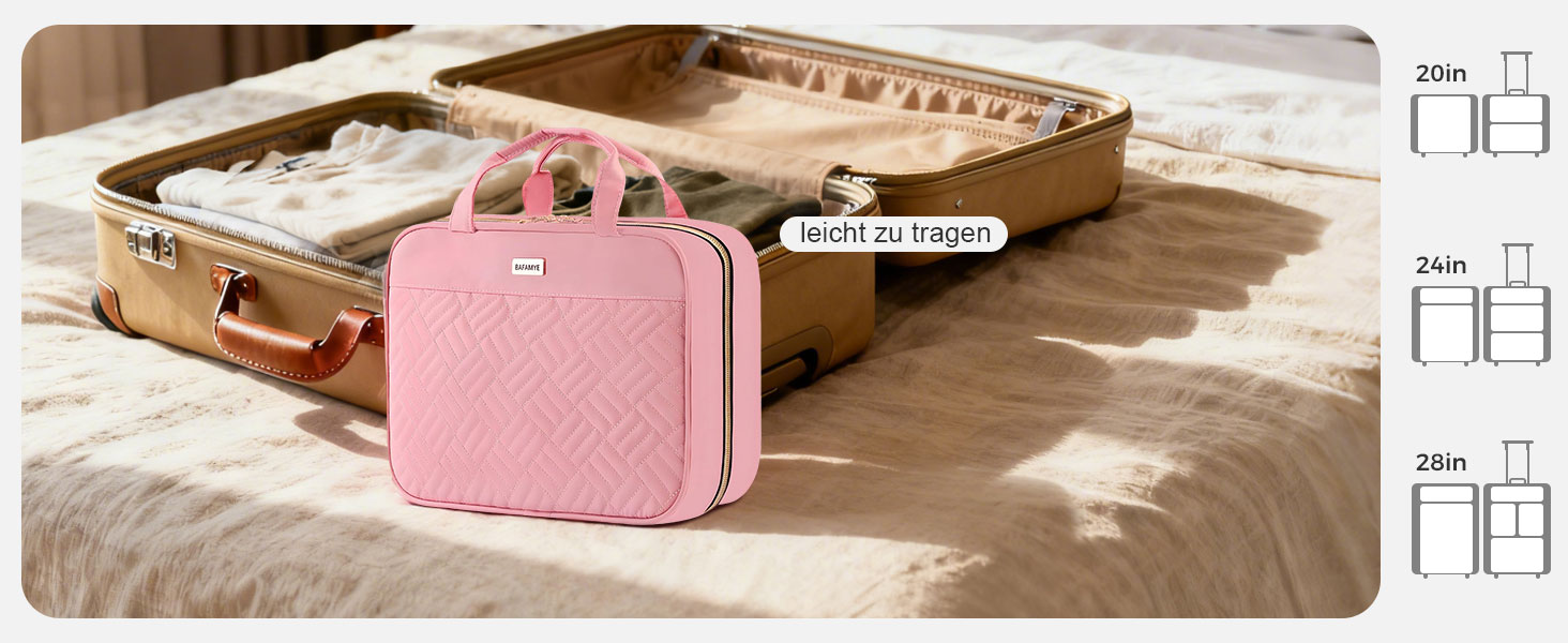 Косметичка для жінок, дорожня косметичка з можливістю підвішування, прозора косметичка для макіяжу та туалетних аксесуарів, рожева