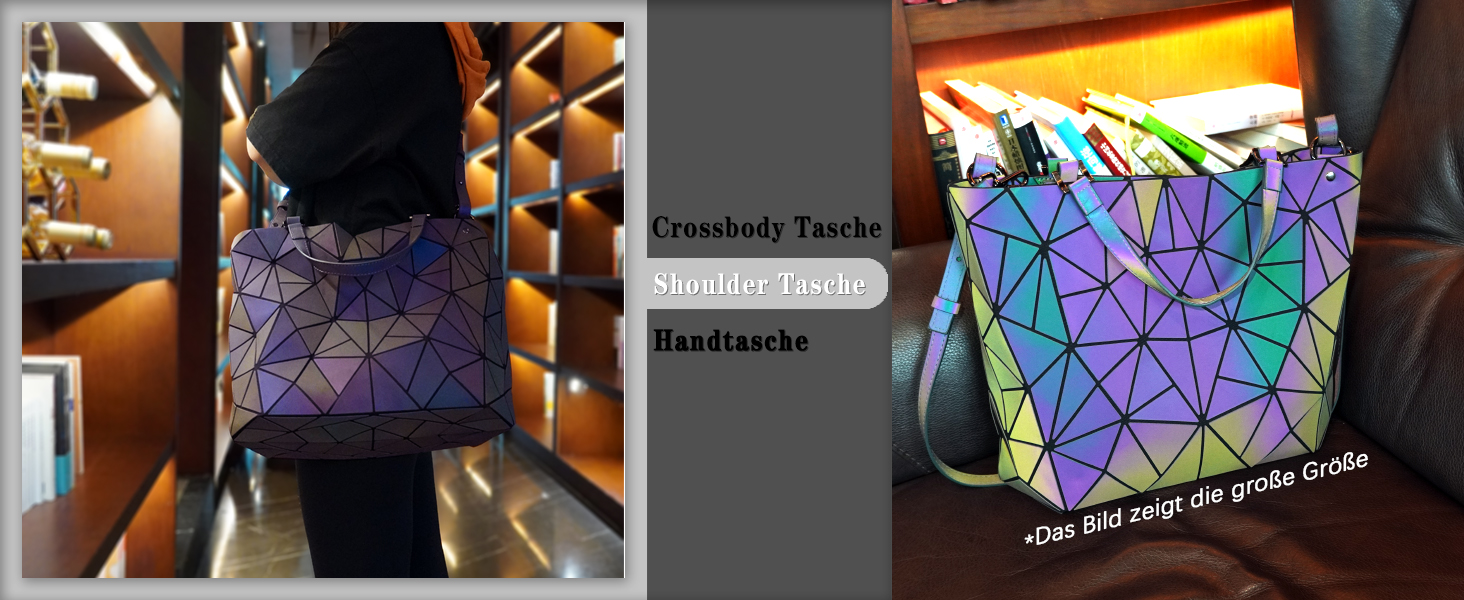 Геометричний гаманець жіночий світловідбиваючий, сумка крос-боді голографічна Geometrisches Portemonnaie CB-01-L