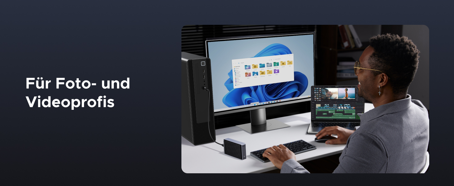 Зовнішній корпус для NVMe SSD UGREEN Thunderbolt 4, 40Gbps, швидкість до 3848МБ/с