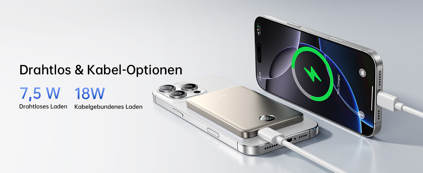 iWALK Powerbank MagSafe 5000mAh з LED-дисплеєм: компактний зарядний акумулятор для iPhone 17/16/15/14/13/12